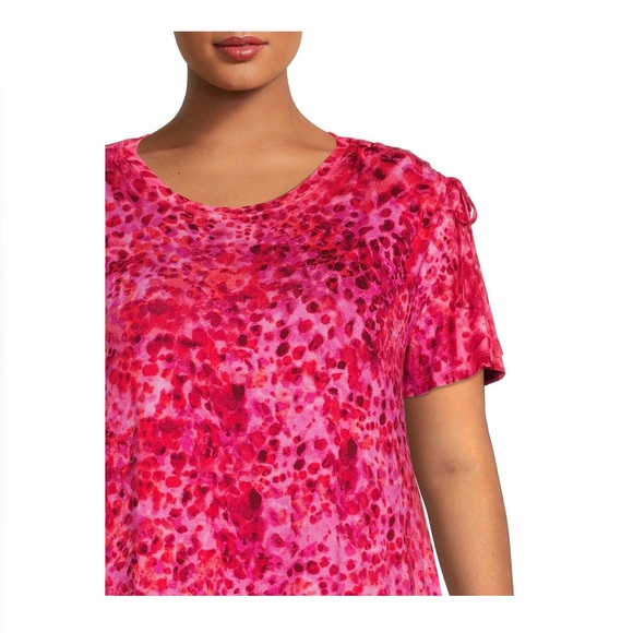 Terra & Sky Women's Plus Size Ruched Shoulder Knit Dress - Picture 4 of 6